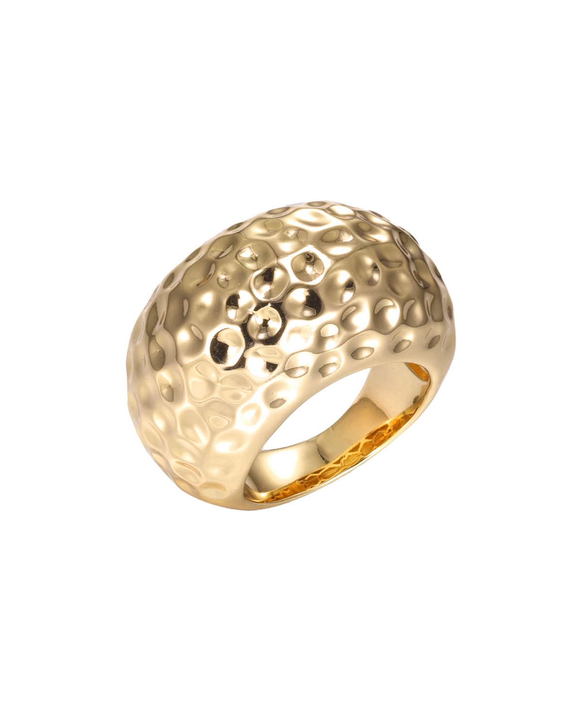 Shop By Adina Eden Indented Puffy Rounded Statement Ring In Gold