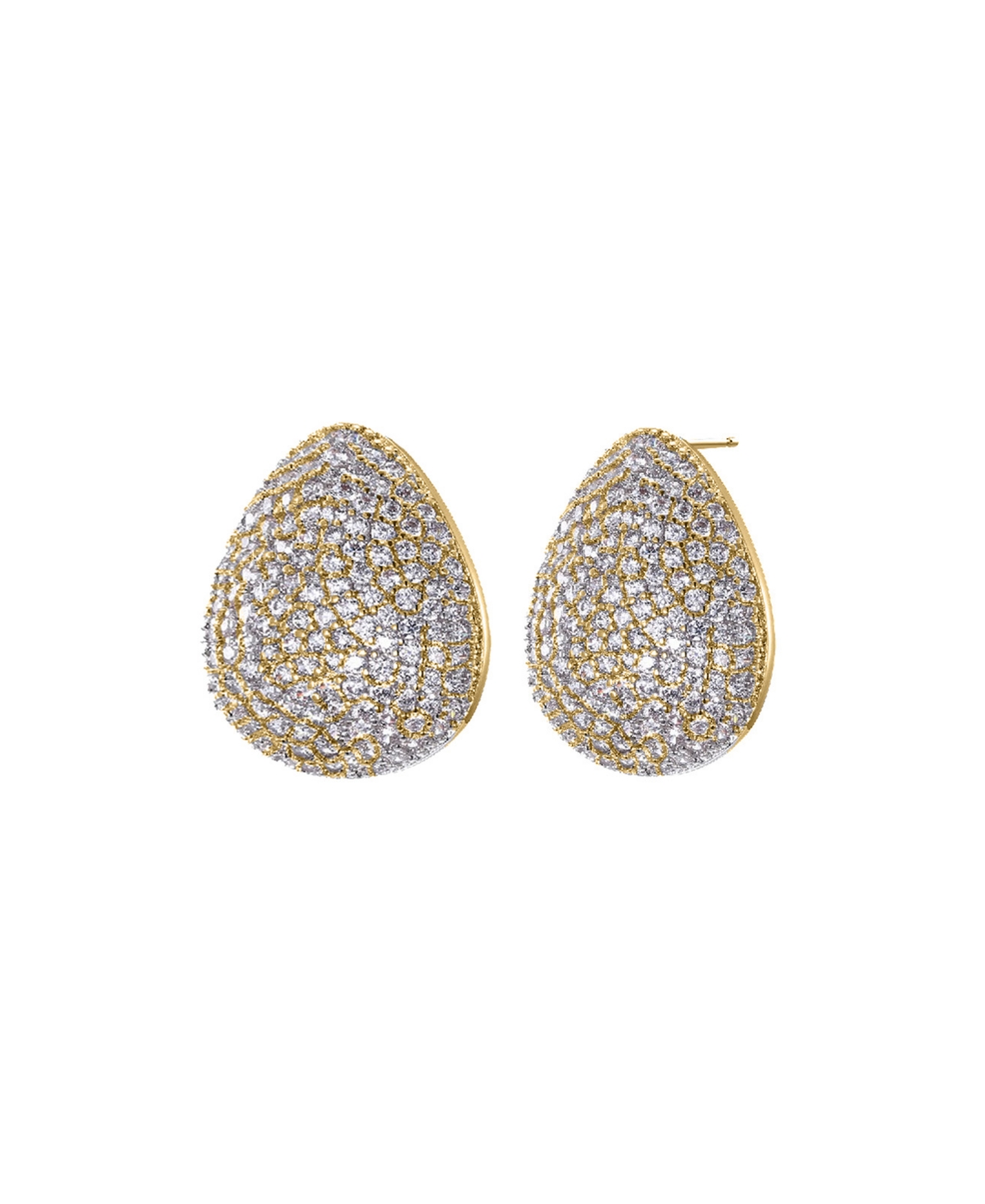 Pave Puffy on the Ear Stud Earring - Gold