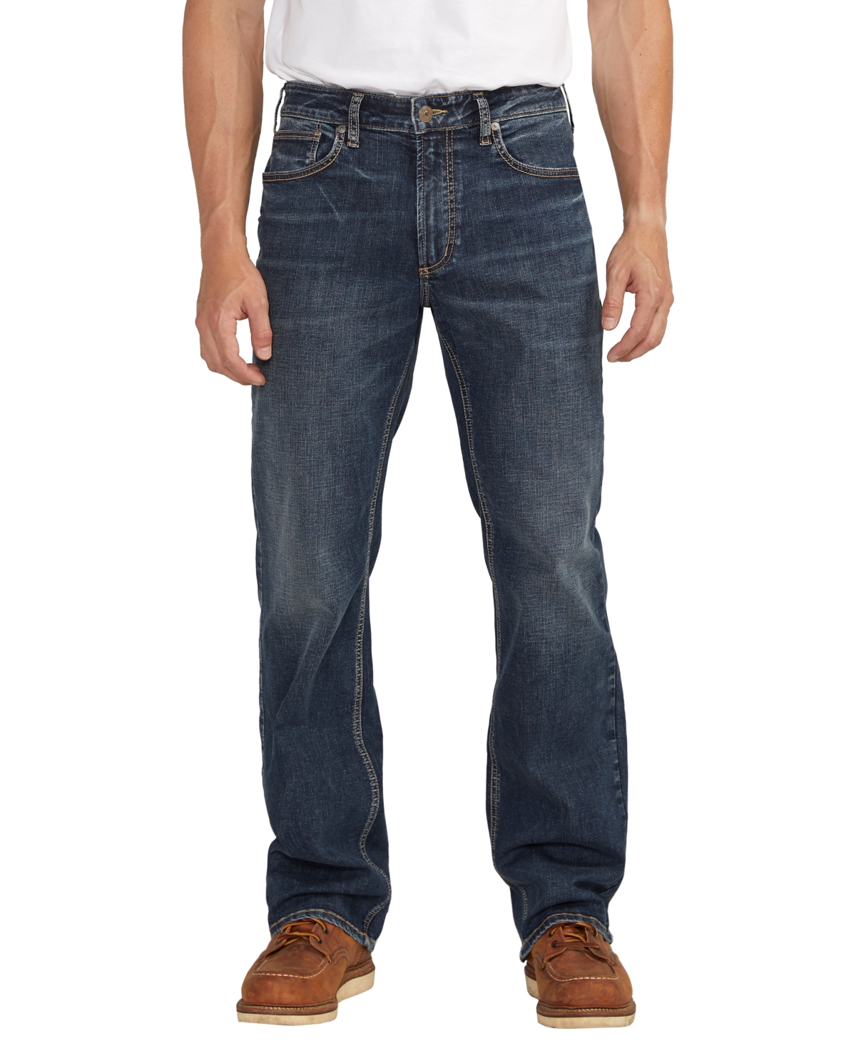 Shop Silver Jeans Co. Men's Zac Relaxed Fit Straight Leg Jeans In Indigo