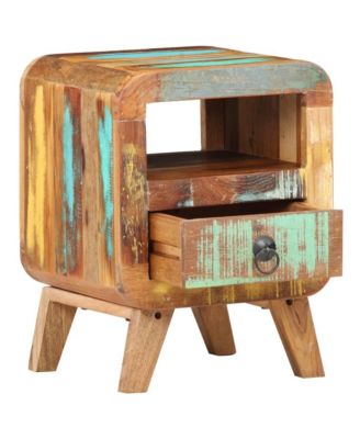 Bedside Cabinet 11.8"x11.8"x16.1" Solid Reclaimed Wood