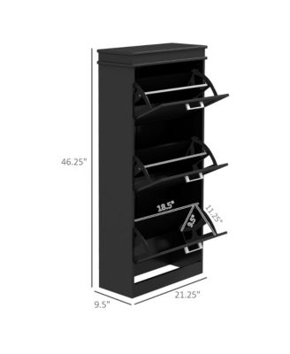 Shoe Cabinet with 3 Flip Drawers for 15 Pairs of Shoes