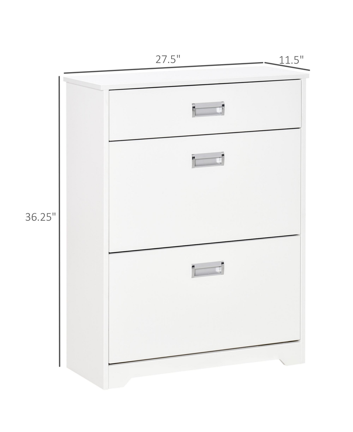 Homcom Shoe Cabinet Shoe Rack with Flip Drawers Adjustable for Hallway 16 Pairs