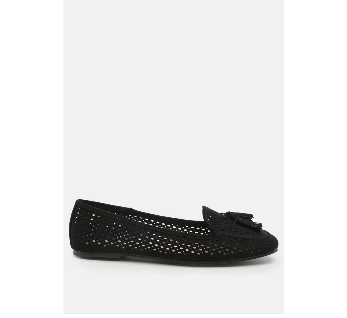 Women's feet nest perforated microfiber loafer - Black