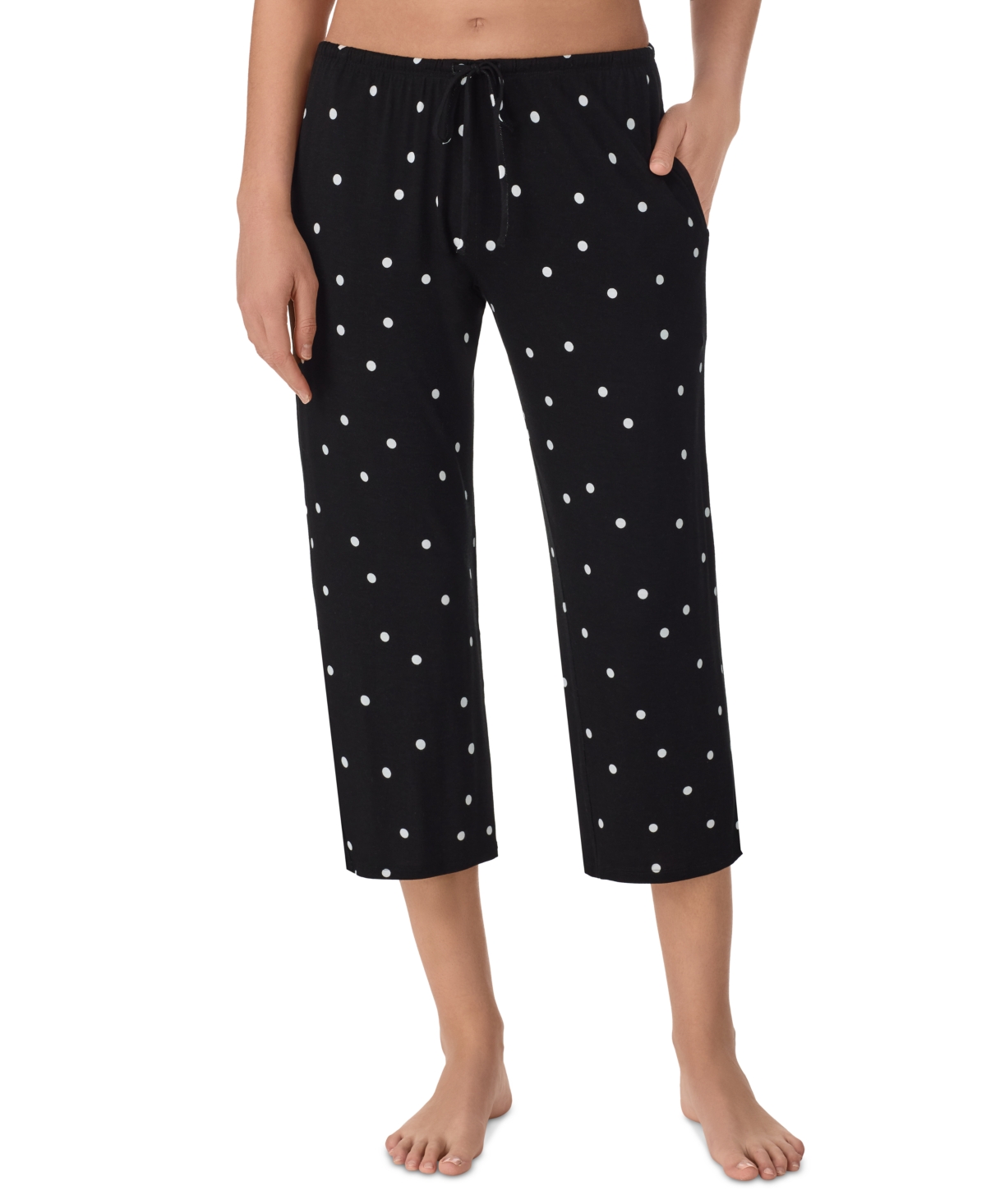 Yours to Love Capri Pajama Pants - White Grid
