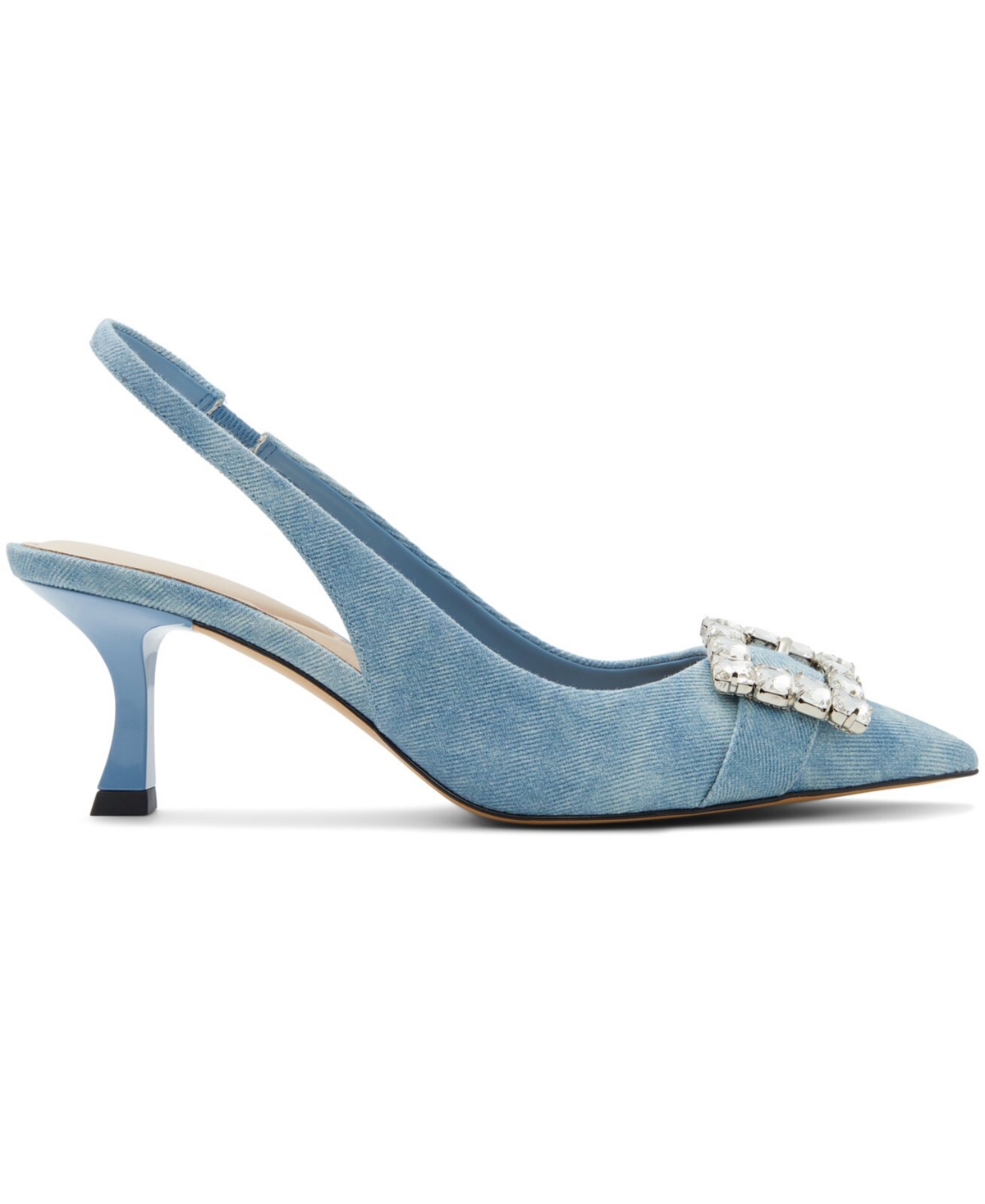 Shop Aldo Women's Carlita Embellished Slingback Kitten-heel Pumps In Denim Medium Blue