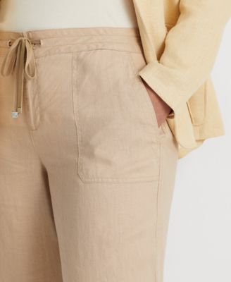 Plus-Size 100% Linen Wide-Leg Pants