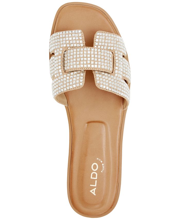 ALDO Women's Buckle Double Band Slide on Sandals