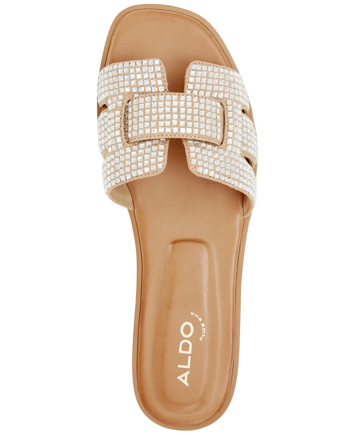 Shop Aldo Women's Elenaa Studded Flat Slide Sandals In Oxford