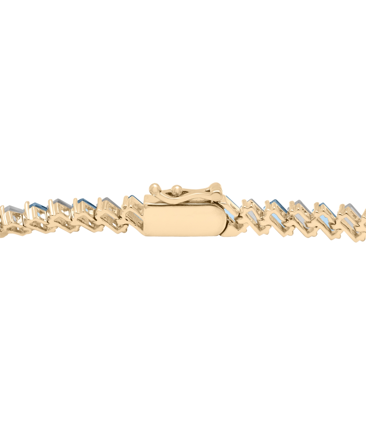 Blue Topaz (3-7/8 ct. t.w.) & White Topaz (1-1/3 ct. t.w.) Baguette Tennis Bracelet in 14k Gold-Plated Sterling Silver - Blue  White Topaz