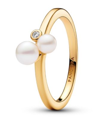 Sterling Silver Timeless Duo Treated Freshwater Cultured Pearls Ring