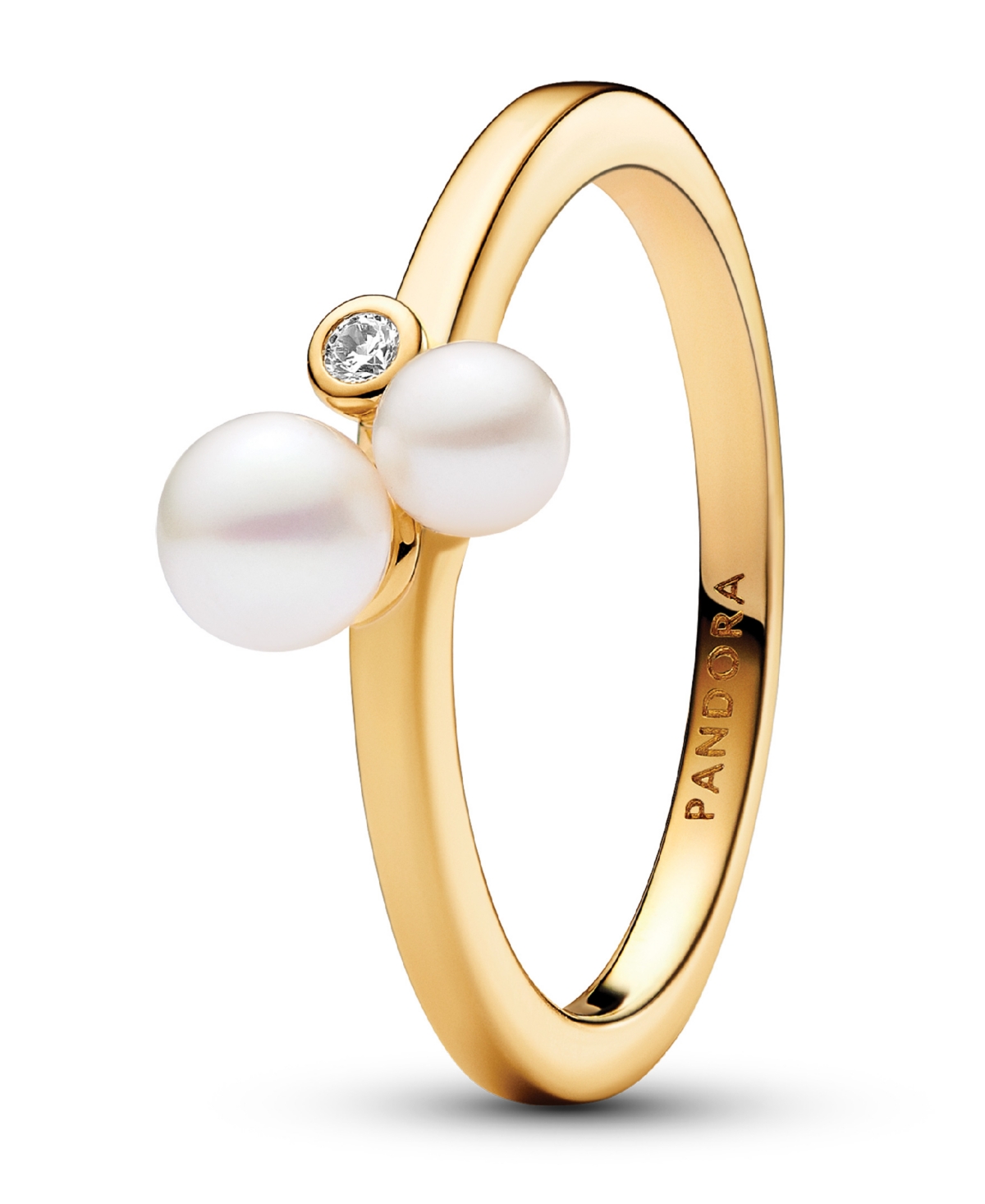 14K Gold-Plated Timeless Duo Treated Freshwater Cultured Pearls Ring - Gold