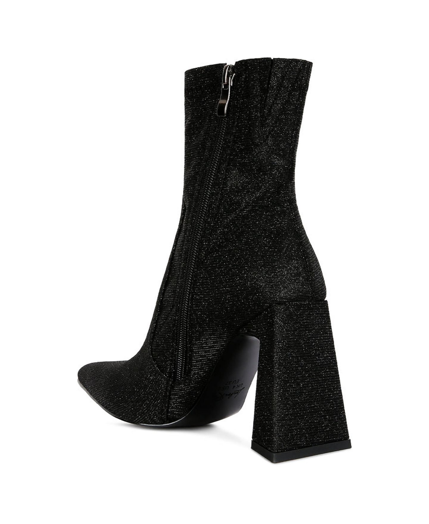 Женские ботинки London Rag Hustlers Shimmer Block Heeled Ankle, цвет: Чёрный — фото 9