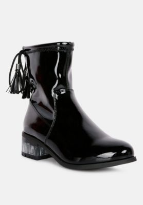 Womens Cheer Leader Tassels Detail Ankle Boots