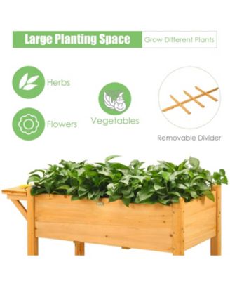Elevated Planter Box Kit with 8 Grids and Folding Tabletop