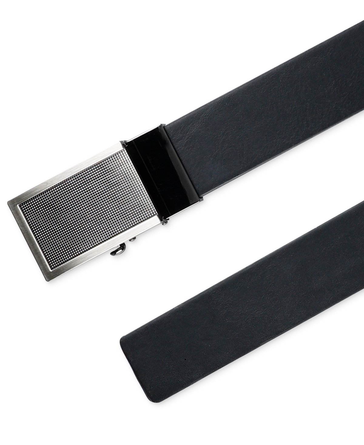 Exact Fit Men's Faux-Leather Track Lock Belt