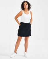 Style & Co Women's Jersey Skort, Regular & Petite, Created for Macy's - Deep Black