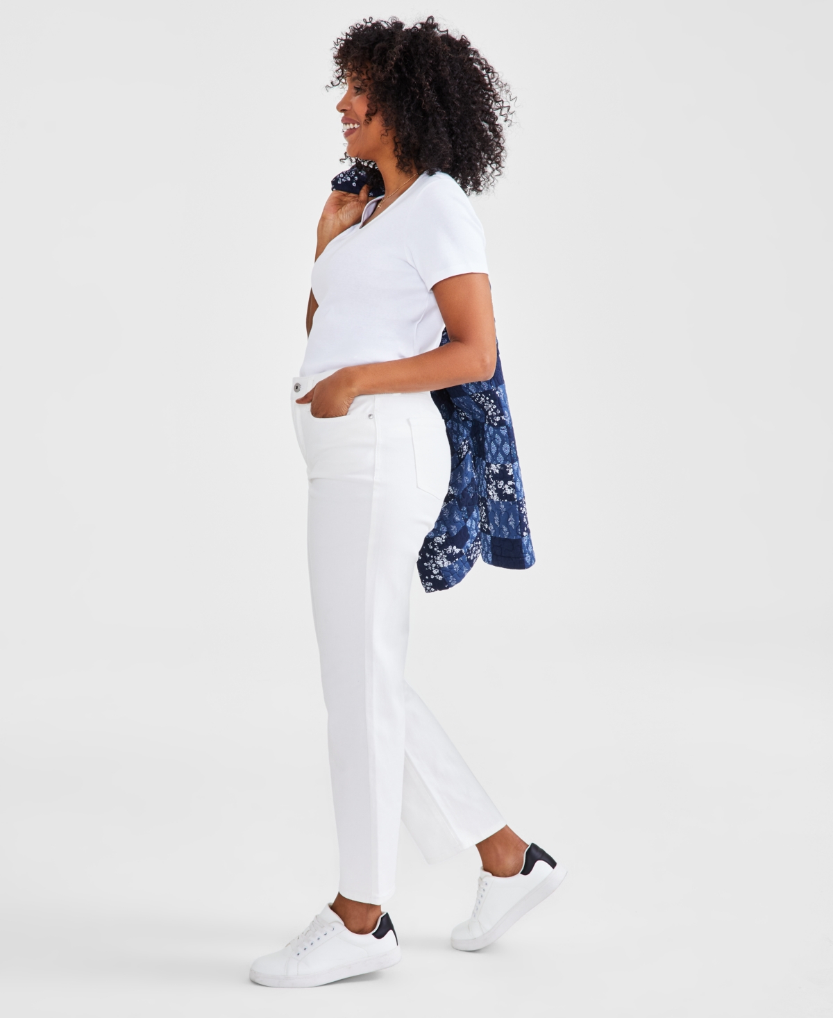 Style & Co Women's Curvy Straight-Leg High Rise Jeans, Created for Macy's