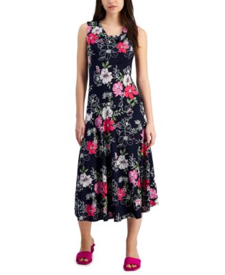 Robbie Bee - Women's Cowlneck Sleeveless Midi Dress