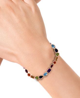 EFFY&reg; Multi-Gemstone Mixed Cut Tennis Bracelet (10-5/8 ct. t.w.) in 14k Gold