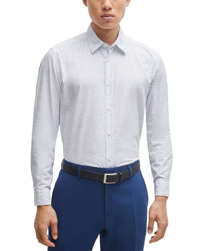 Hugo Boss Men's Printed Oxford Regular-Fit Dress Shirt - Macy's