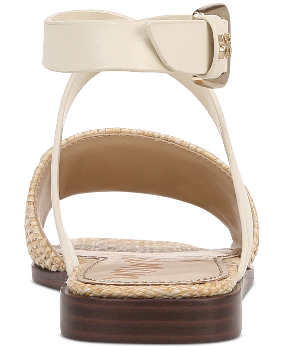 Sam Edelman Ilsie Strappy Raffia Flat Sandals -Dark Natural