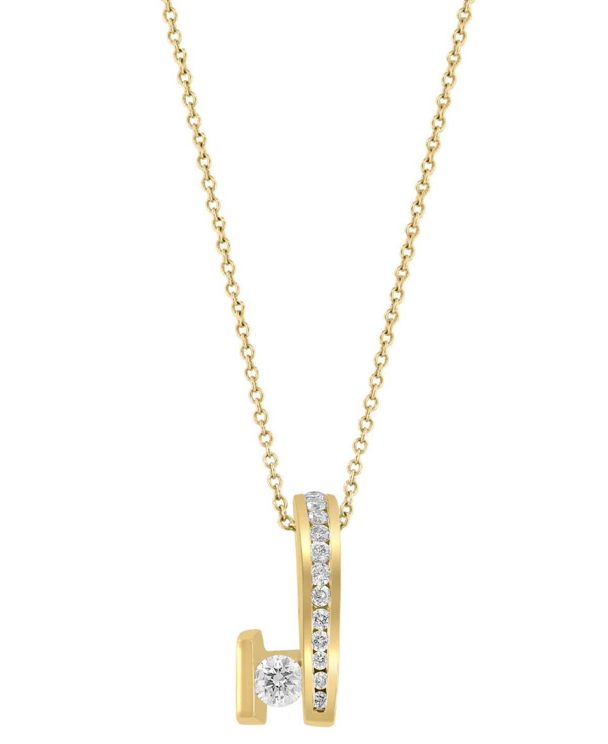 Effy Collection Effy Diamond Abstract Form 18" Pendant Necklace (1/2 Ct. T.w.) In 14k Gold In Yellow Gol