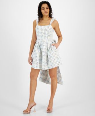 Avec Les Filles - Women's Bow-Back Tweed Mini Dress