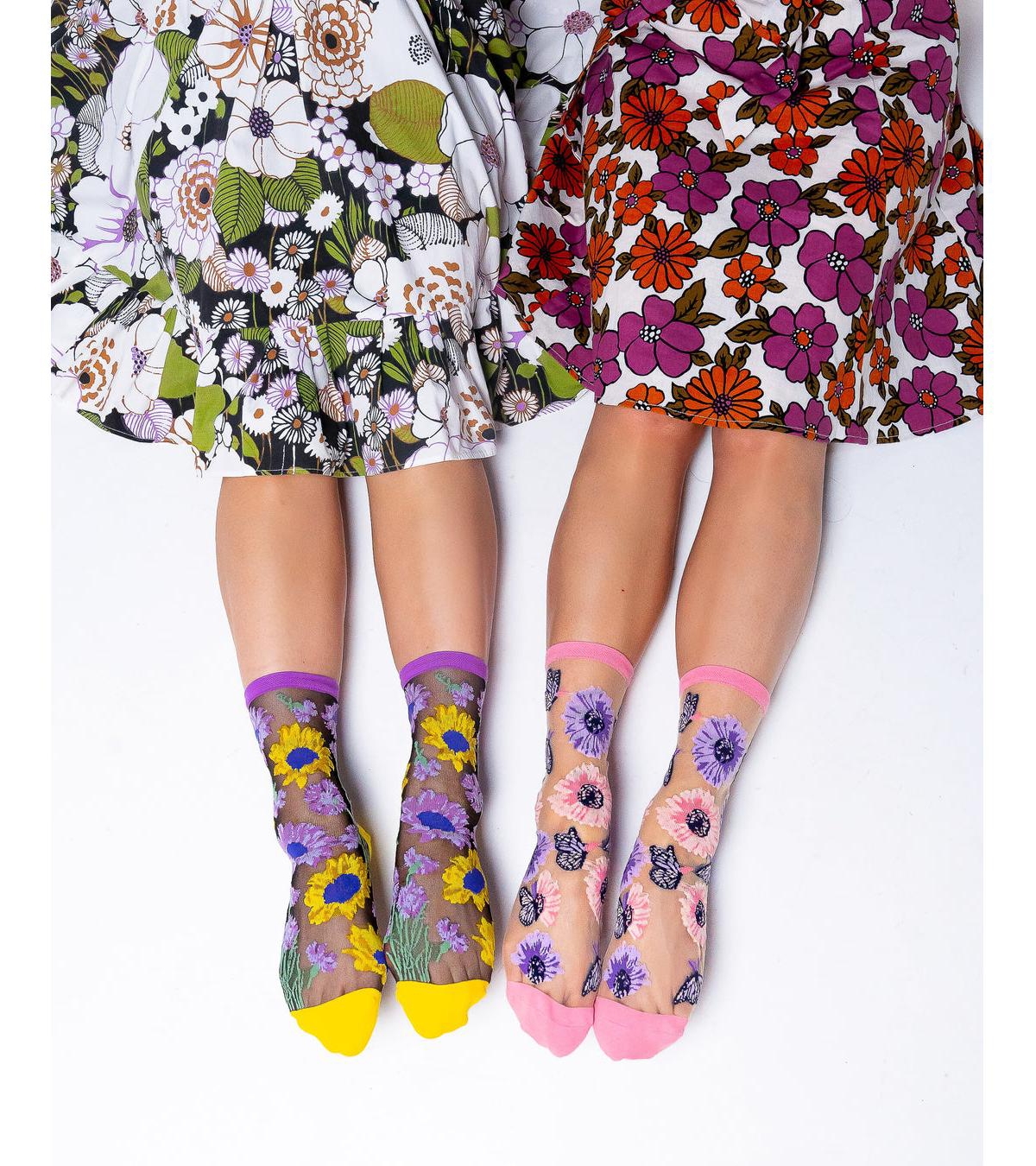 Sock Candy Women's Sunflower Sheer Socks Bundle