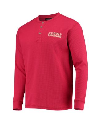 Men's Scarlet San Francisco 49ers Logo Maverick Thermal Henley Long Sleeve T-shirt