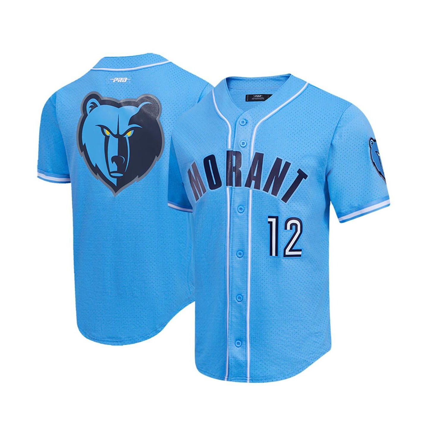 Мужская рубашка Pro Standard Ja Morant Blue Memphis Grizzlies Capsule Player Baseball Button-Up — фото 1