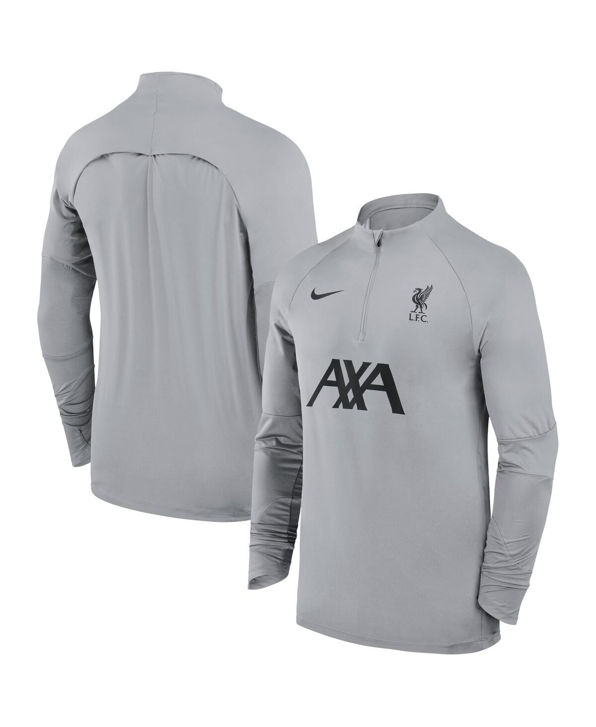 Shop Nike Men's  Gray Liverpool 2023/24 Strike Drill Raglan Quarter-zip Top