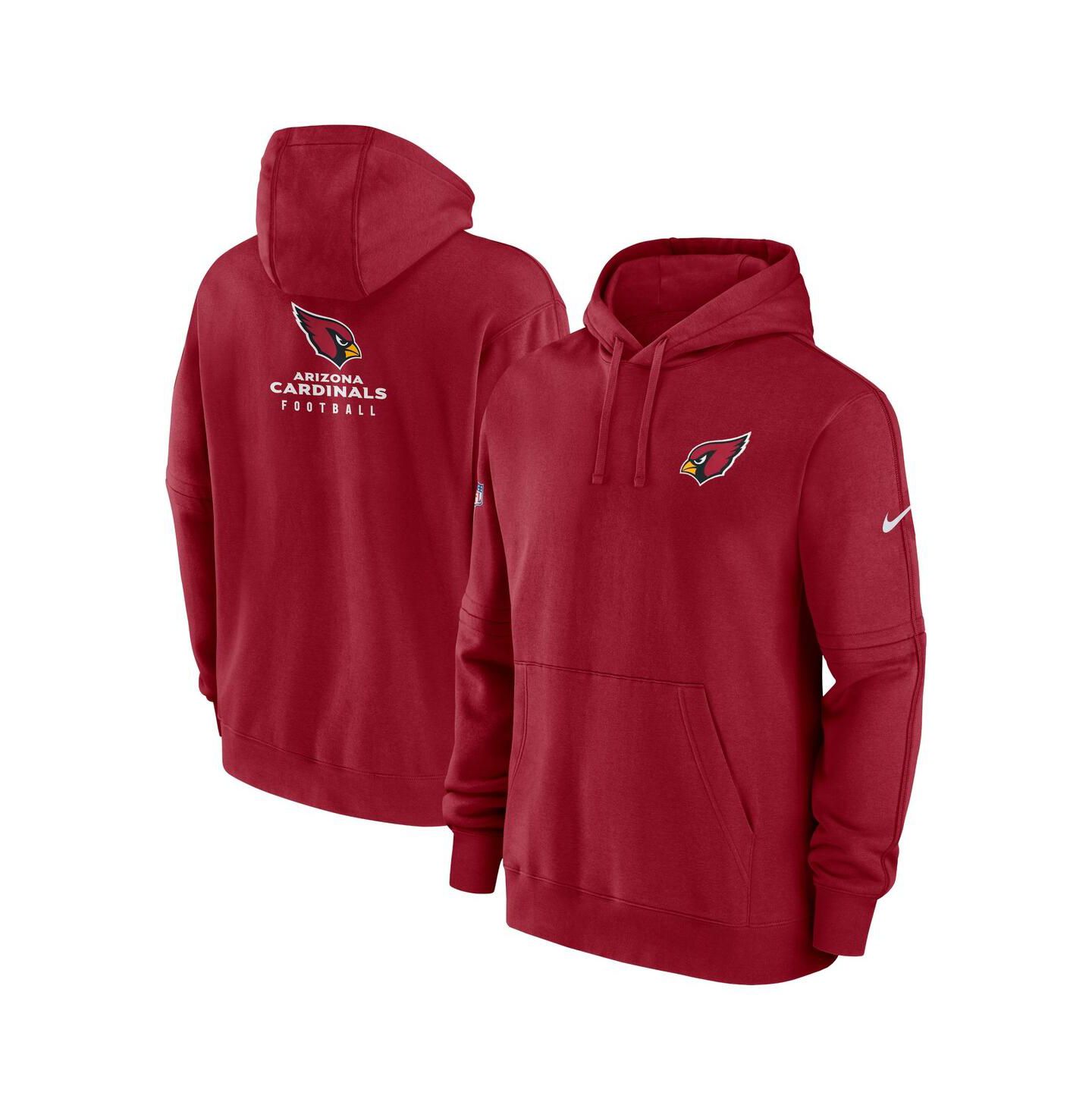 Мужское худи Nike Cardinal Arizona Cardinals Sideline Club Fleece Pullover — фото 1