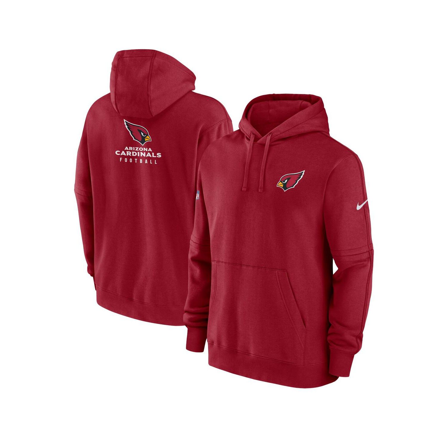 Men's Cardinal Arizona Cardinals Sideline Club Fleece Pullover Hoodie