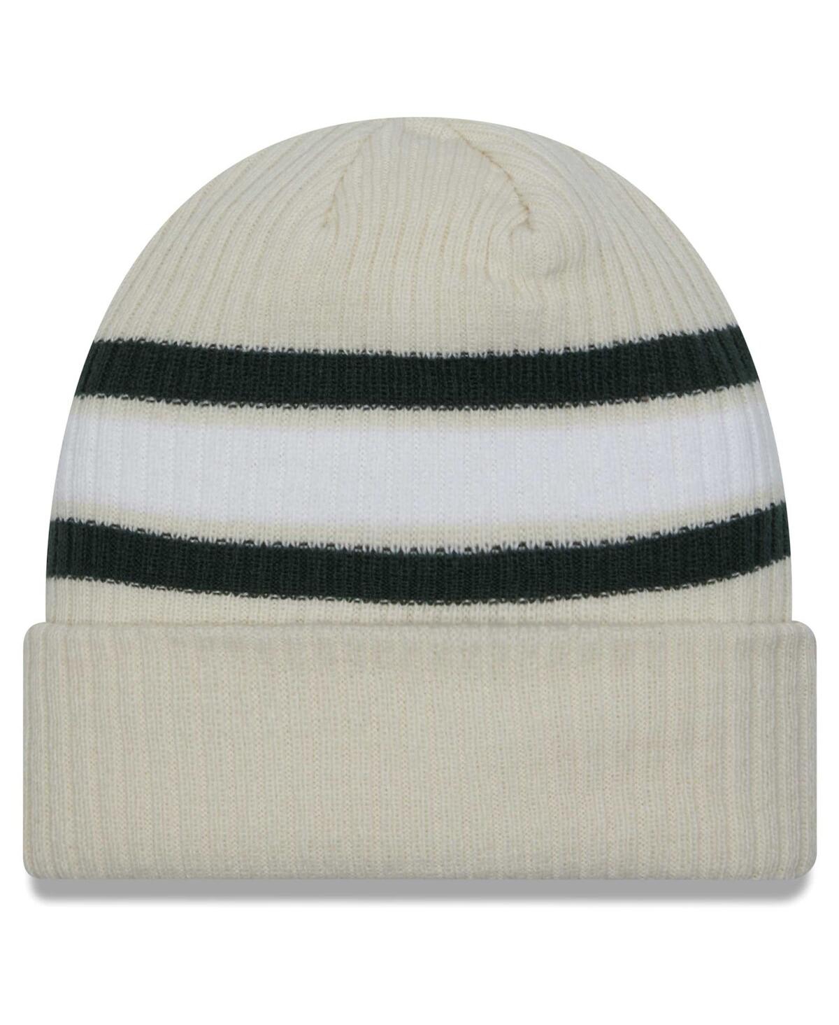 Men's New EraDistressed Michigan State Spartans Vintage-Like Cuffed Knit Hat - Cream