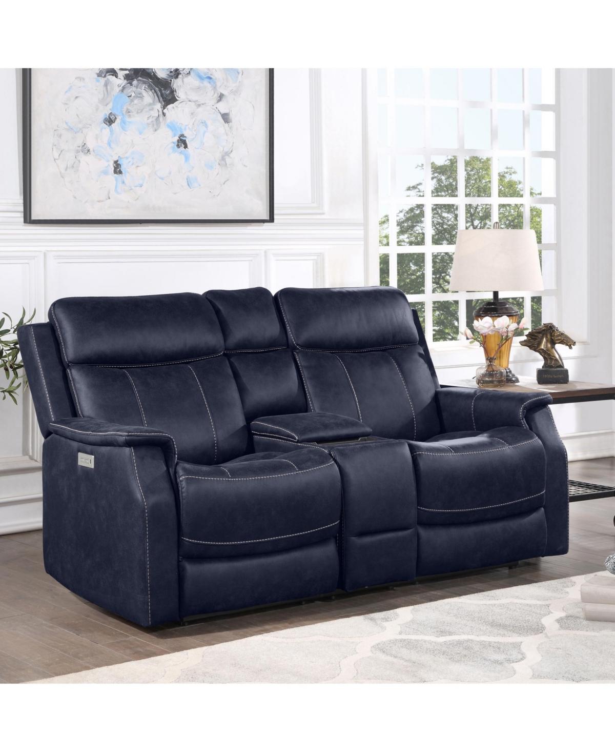 Valencia Dual Power Reclining Console Loveseat