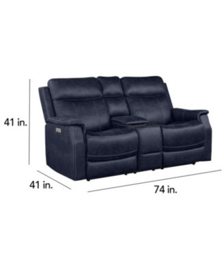 Valencia 74" Dual Power Reclining Console Loveseat