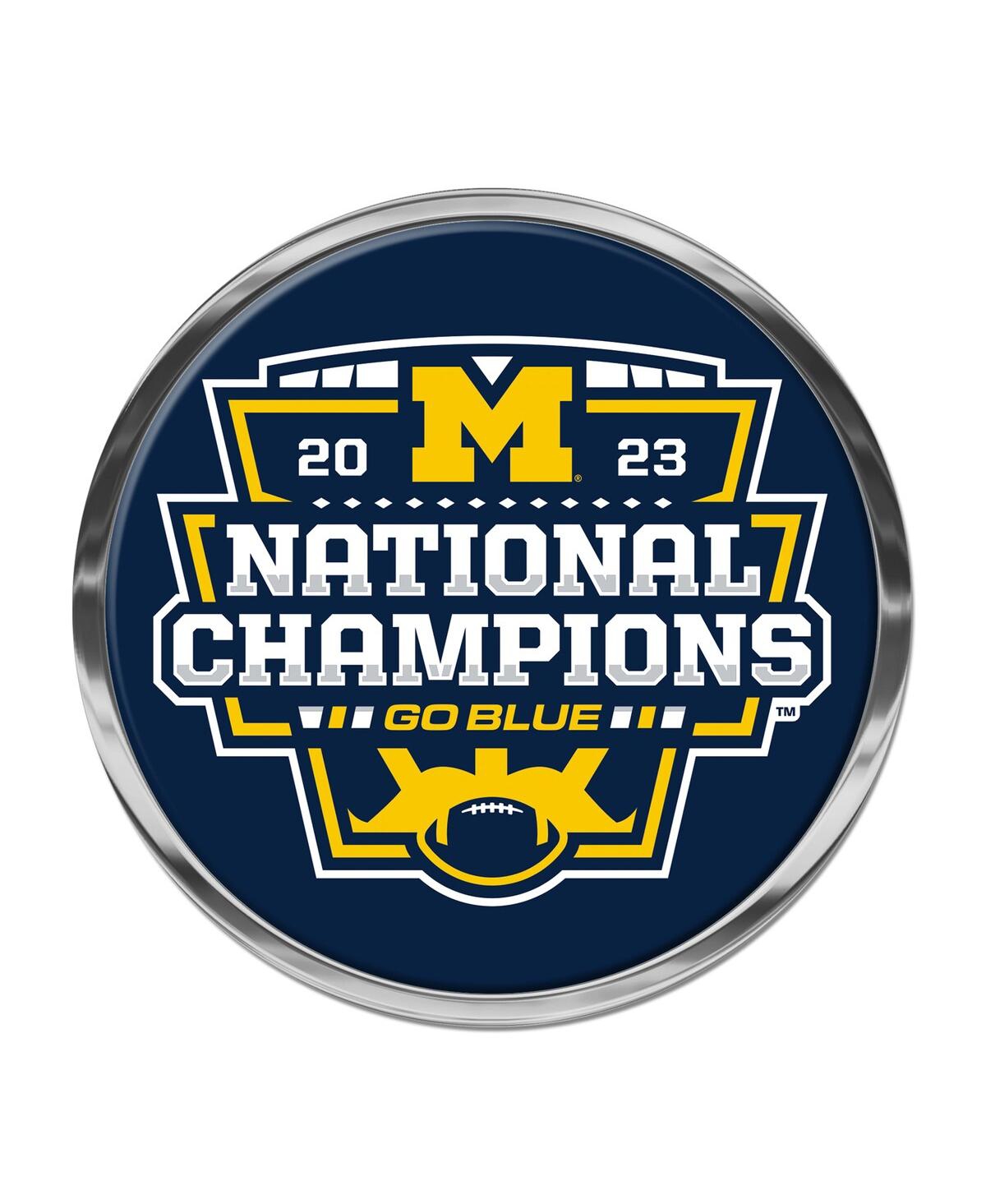 Wincraft Michigan Wolverines College Football Playoff 2023 National Champions 4" Domed Auto Emblem In Royal