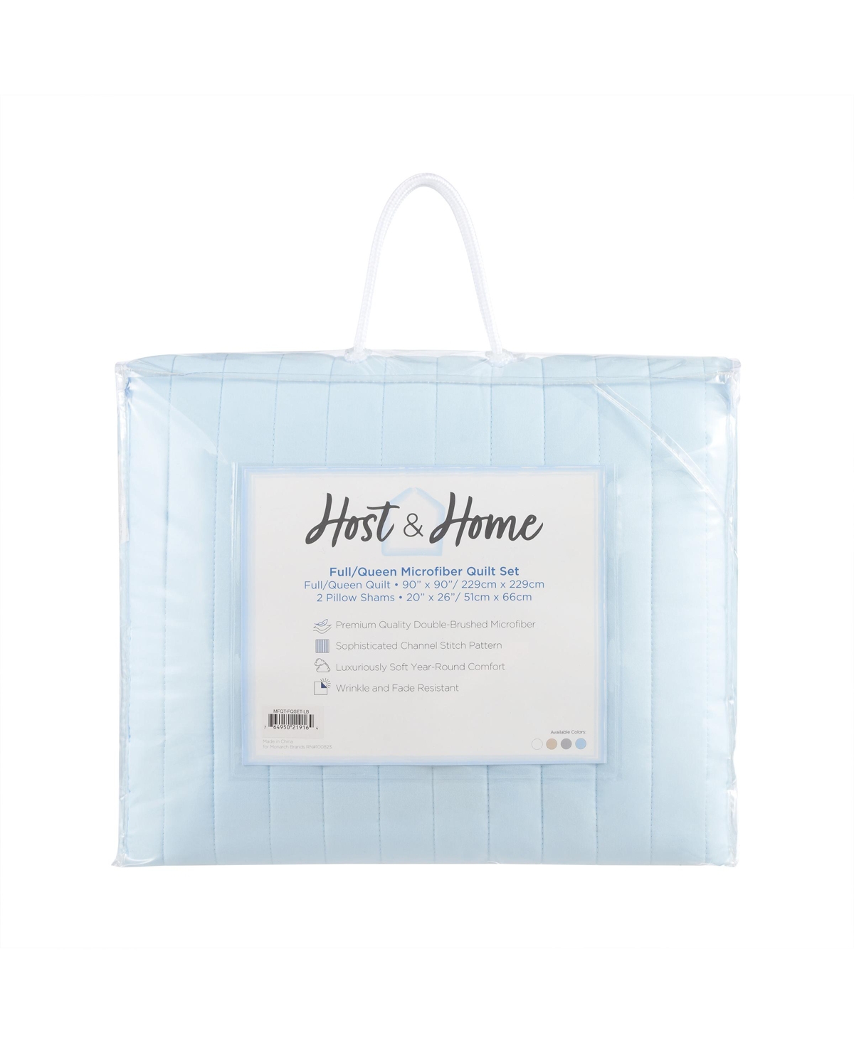 Host & Home Microfiber Quilt Set, Cozy Brushed with Poly Fill, Sham(s) Included, 4 Popular Decor Color Choices