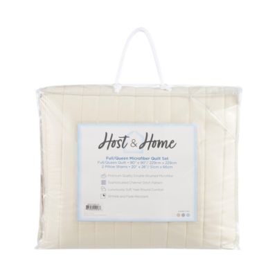 Host & Home Microfiber Quilt Set, Cozy Brushed Microfiber with Poly Fill, Sham(s) Included, 4 Popular Decor Color Choices, Twin XL