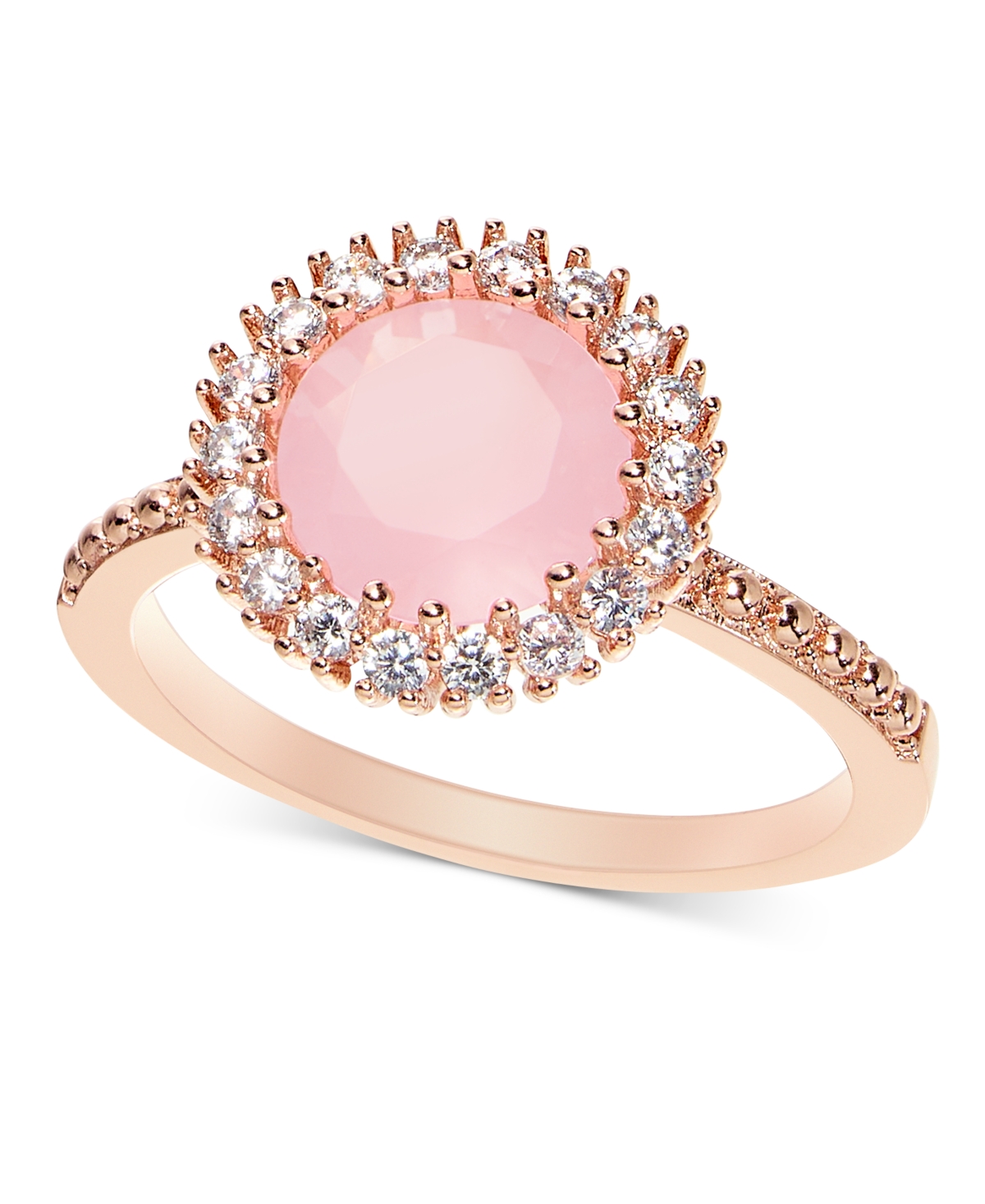 Rose Gold-Tone Pave & Color Crystal Halo Ring, Created for Macy's - Rose Gold