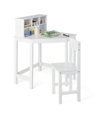 Kids Corner Desk & Chair Set Wooden Study Writing Workstation