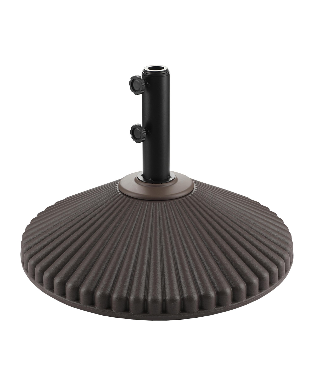 23" inch Fillable Heavy-Duty Round Plastic Umbrella Base Stand - Brown