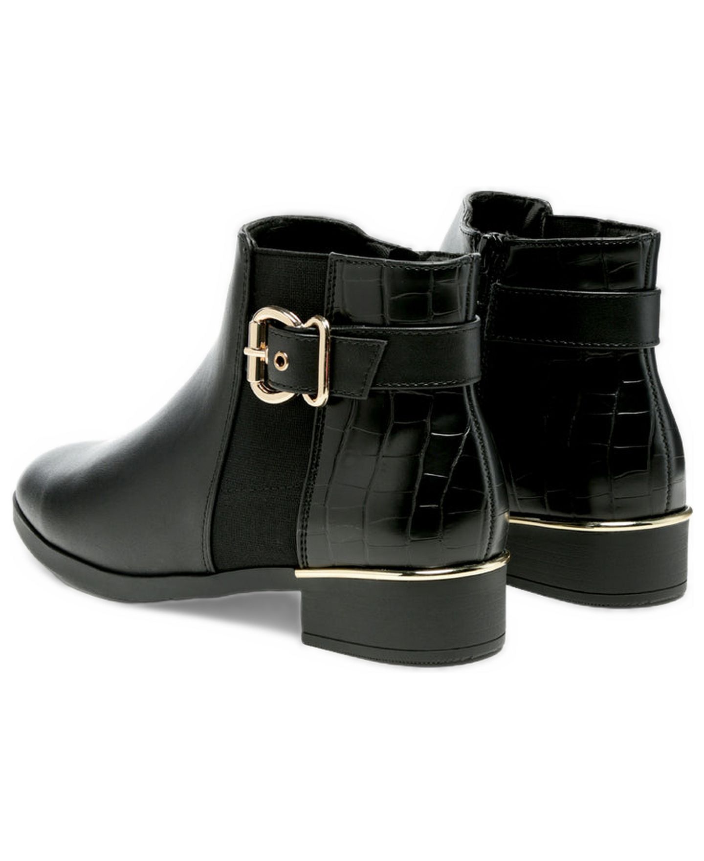 Женские ботинки London Rag Frothy Buckled Ankle Boots With Croc Detail, цвет: Чёрный — фото 5