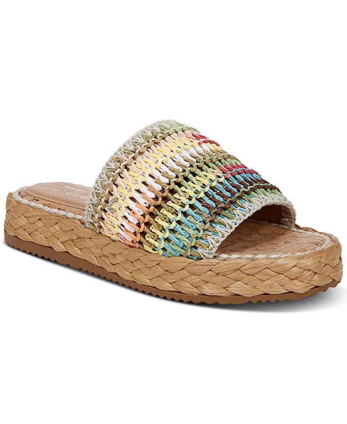 Circus NY by Sam Edelman Wallis Raffia Platform Slide Sandals - Macy's