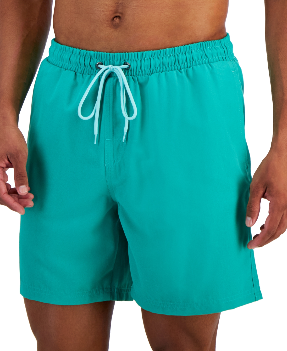 Club Room Men's Quick-dry Performance Solid 7" Swim Trunks, Created For Macy's In True Green