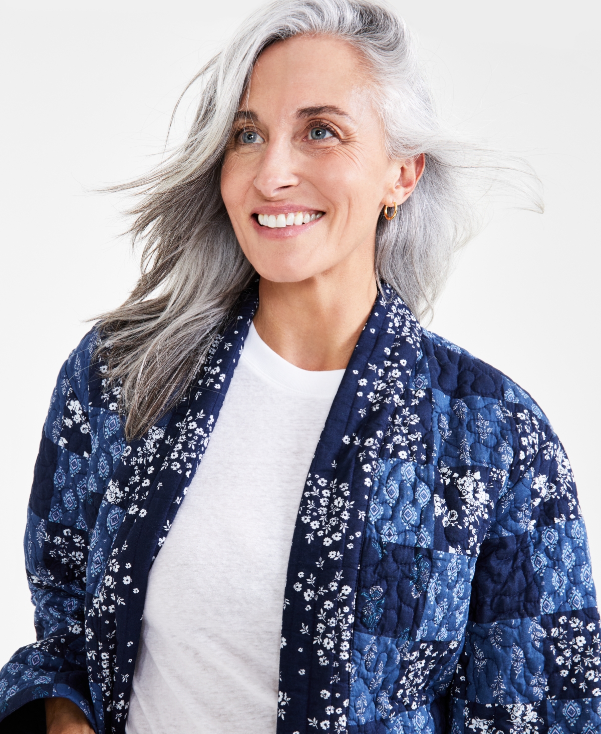 Style & Co Petite Cotton Quilted Patchwork Jacket, Created for Macy's