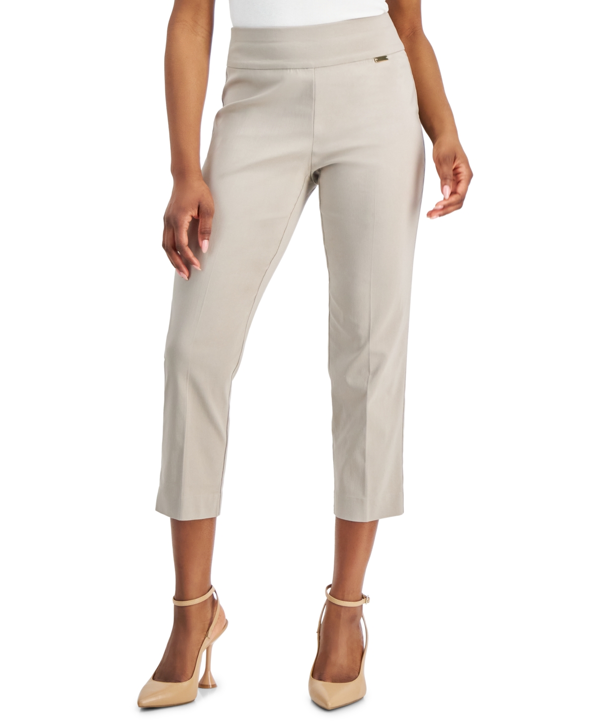 Inc International Concepts Petite Mid-rise Crop Pants, Created For Macy's In Summer Straw