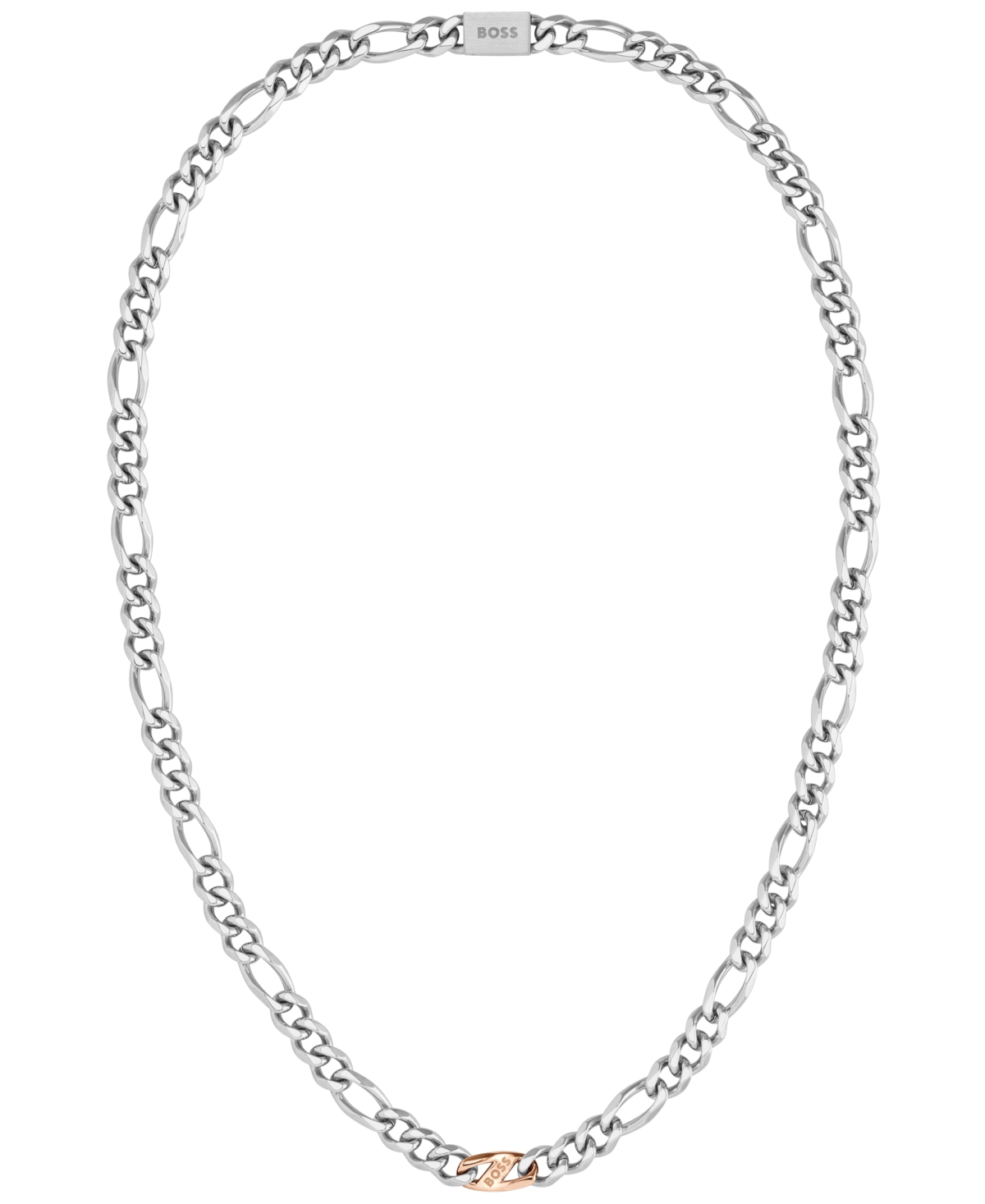 Hugo Boss Boss Men's Rian Two-tone Stainless Steel Necklace In Silver