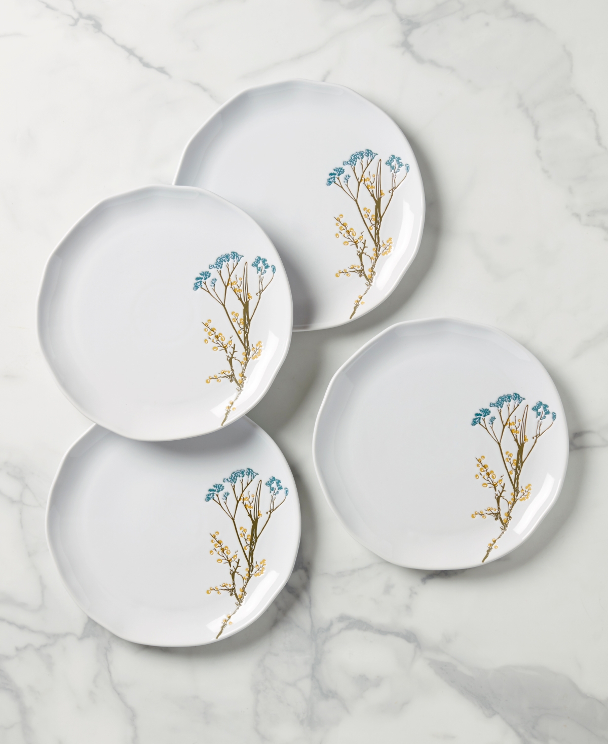 Lenox Wildflowers Dinner Plates, Set Of 4 In White