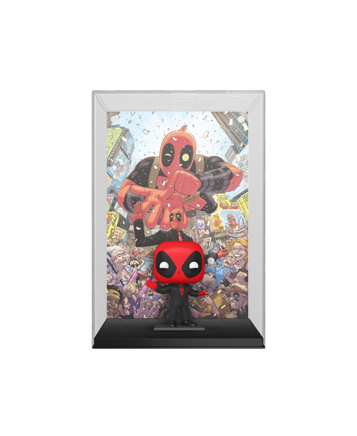 Shop Funko Pop Comic Cover Marvel Deadpool 2025 1 Deadpool In Black Suit Action Figure In Multi